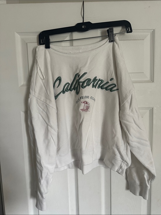 Lazy Sundays Tops - California Graphic off the shoulder Sweatshirt